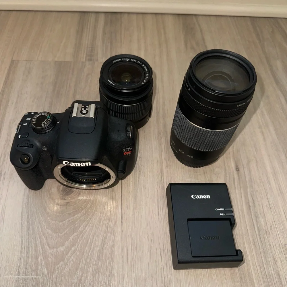 Canon Black Camera Bag and Lens Set